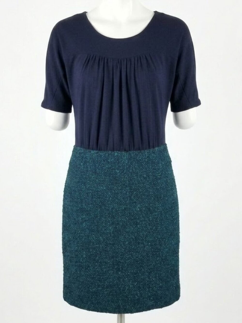 Loft Dress Women Size 0 Tweed Skirt Green Black